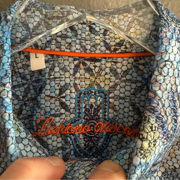 Luchino Visconti Short Sleeve Button Down Size L - Picture 6 of 6